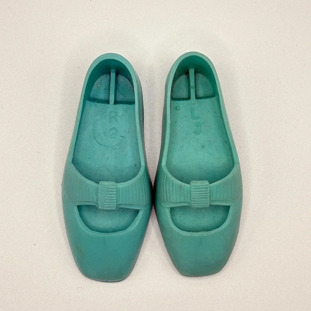 Vintage Ideal Crissy Doll Original Blue Shoes Squishy Turquoise Mary Jane CM9983
